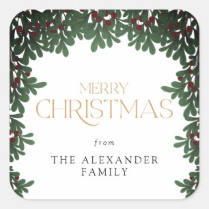 Sticker Carré Noël de Mistletoe hiver