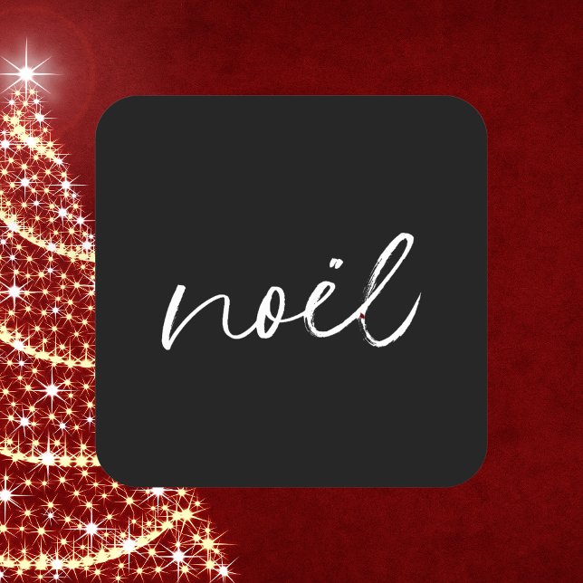 Sticker Carré Noel de Noël Minimaliste Élégant (Créateur téléchargé)