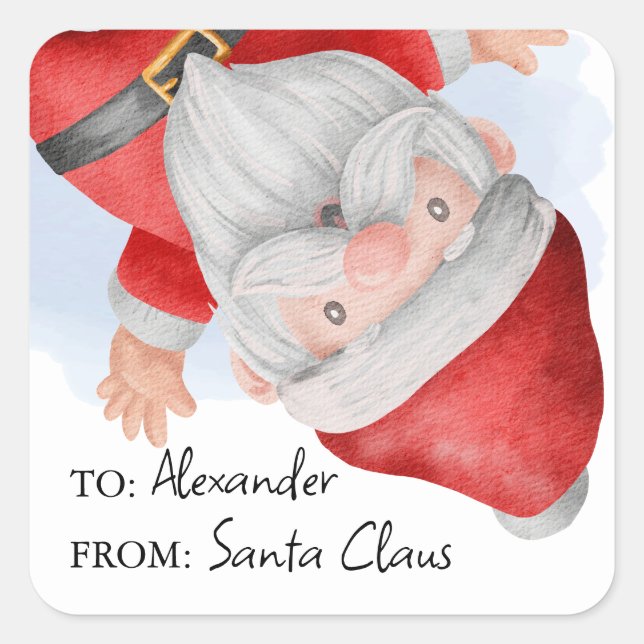 Sticker Carré Noël des enfants du Père Noël (Devant)