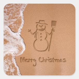 Sticker Carré Noël en été
