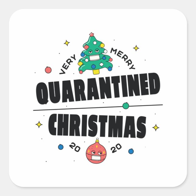 Sticker Carré noël en quarantaine (Devant)
