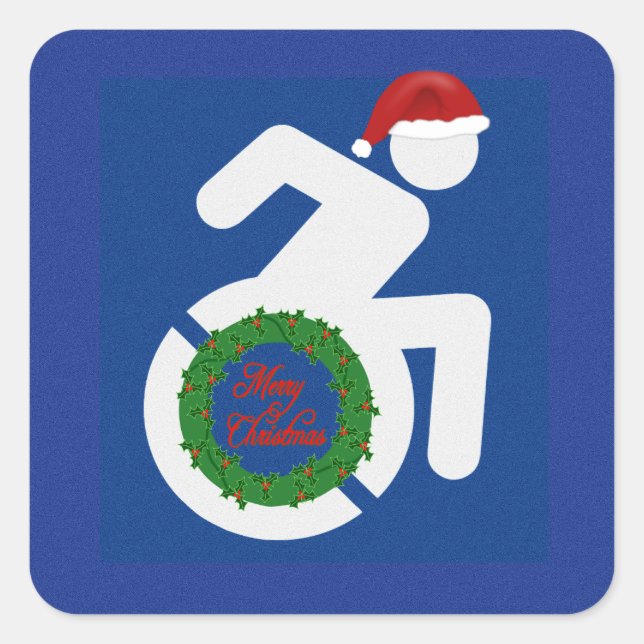 Sticker Carré Noël Handicapé (Devant)