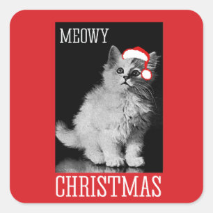 Sticker Carré Noël Meowy