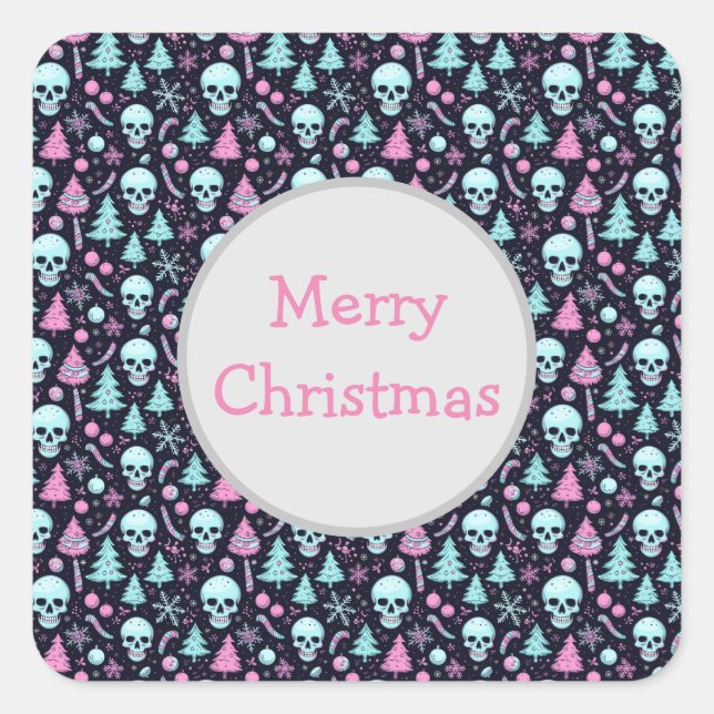 Sticker Carré Noël Pastel Goth (Devant)