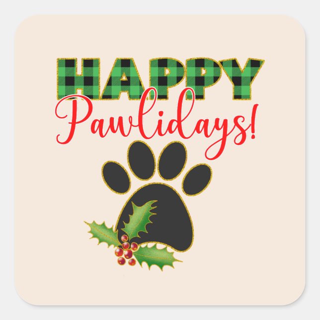 Sticker Carré Noël Pawliday | Joyeux jour férié pour Amoureux de (Devant)