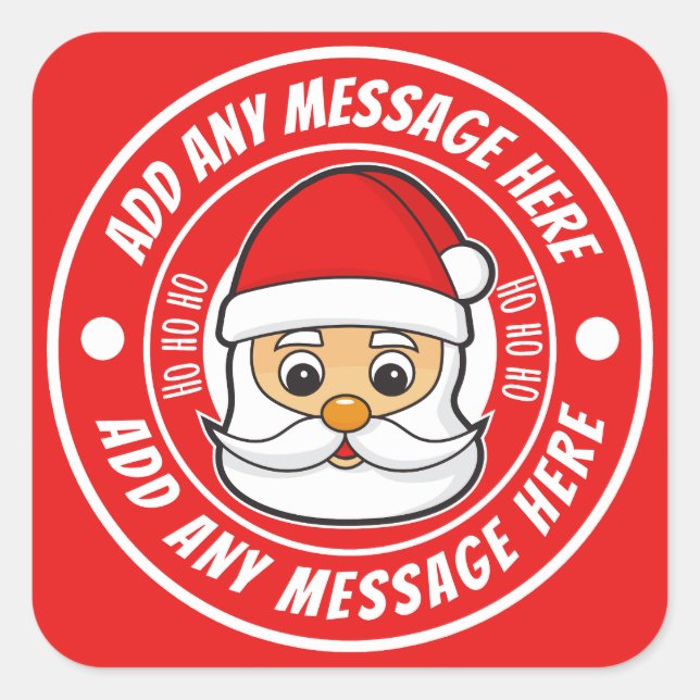 Sticker Carré Noël Père Noël Rouge (Devant)