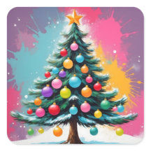 Noël Pop Art avec des éclaboussures de couleurs