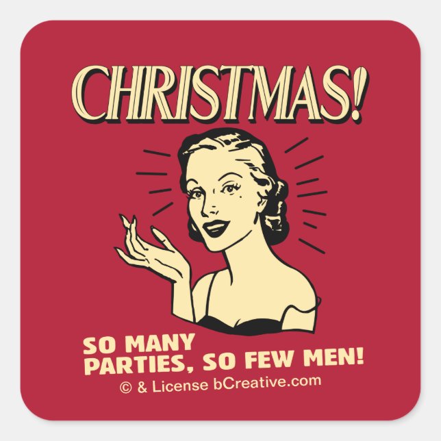 Sticker Carré Noël : Tant de fêtes, si peu d'hommes (Devant)