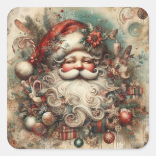 Sticker Carré Noël vintage