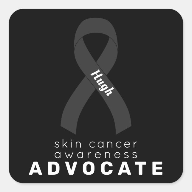 Sticker Carré noir de défense contre le cancer de  (Devant)