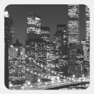 Sticker Carré Noir et blanc New York City