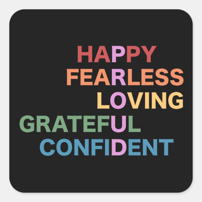 Sticker Carré noir FIER (Devant)