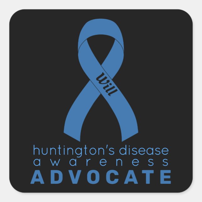 Sticker Carré noir Huntington's Disease Advocate (Devant)
