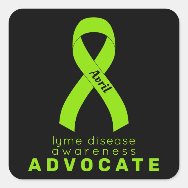 Sticker Carré noir Lyme Disease Advocate (Devant)