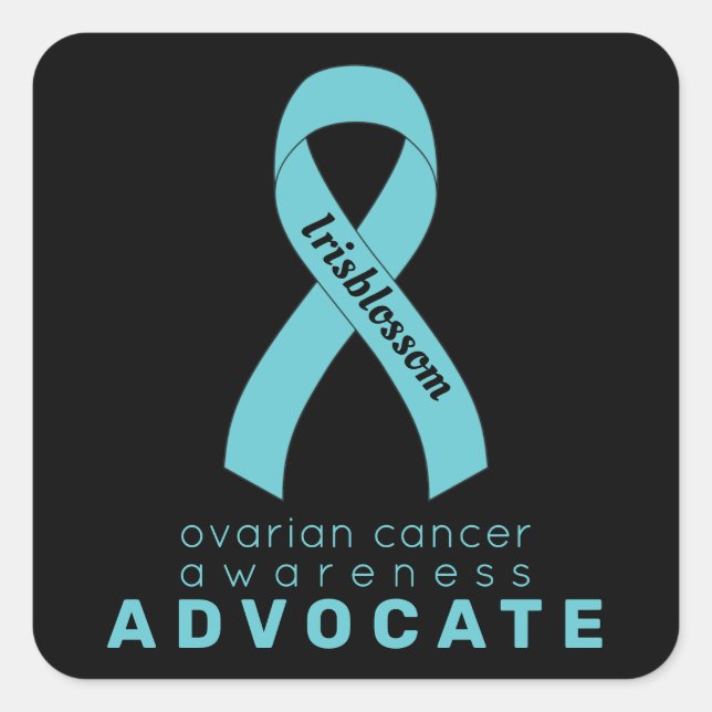 Sticker Carré noir pour les défenseurs du cancer d (Devant)