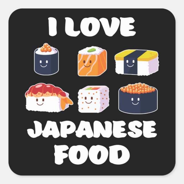 Sticker Carré Noix de sushi Anime Manga Funny Japan Otaku (Devant)