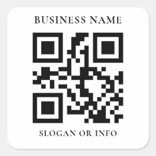 Sticker Carré Nom commercial du code QR personnalisé