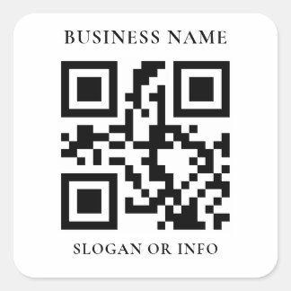 Sticker Carré Nom commercial du code QR personnalisé