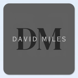 Sticker Carré Nom commercial modifiable (ou tout autre texte) Gr