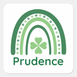 Sticker Carré Nom de la prudence Clover Boho arc-en-ciel