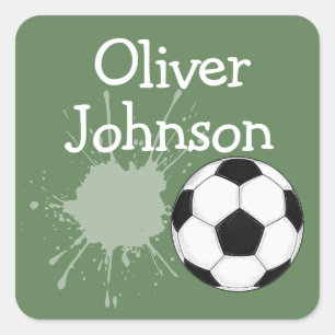 Sticker Carré Nom de l'école de football personnalisé