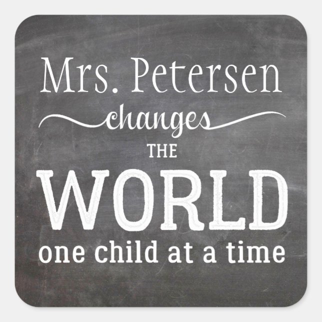 Sticker Carré Nom de l'enseignant citation bibliothèque biblioth (Devant)