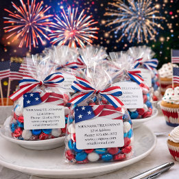 Sticker Carré Nom de l'entreprise du drapeau américain 