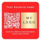 Nom de l'entreprise logo rouge clair code qr