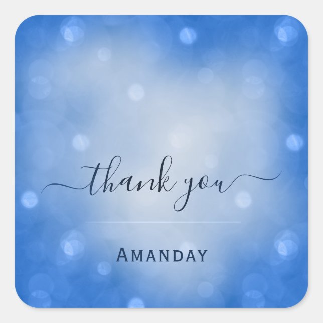 Sticker Carré Nom de remerciement Favor Fête des mariées Mariage (Devant)