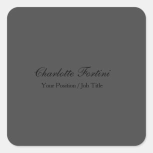 Sticker Carré Nom de script minimaliste d'écriture manuscrite cl