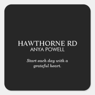 Sticker Carré Nom du logo d'entreprise personnalisé Texte Typogr