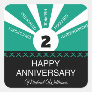 Sticker Carré Nom et année personnalisés, Anniversaire de l'empl