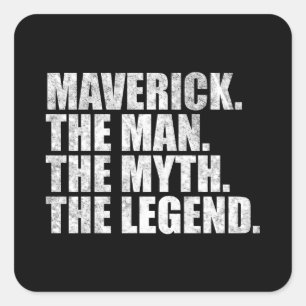 Sticker Carré Nom Maverick, Maverick L'Homme Le Mythe La Légende