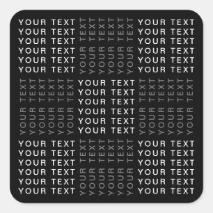 Sticker Carré Nom ou mot Motif gris noir et blanc