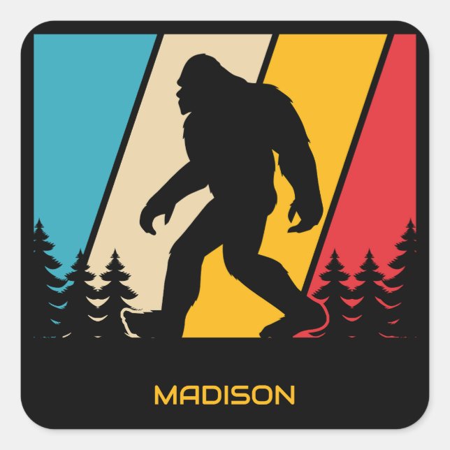 Sticker Carré Nom personnalisé Bigfoot (Devant)