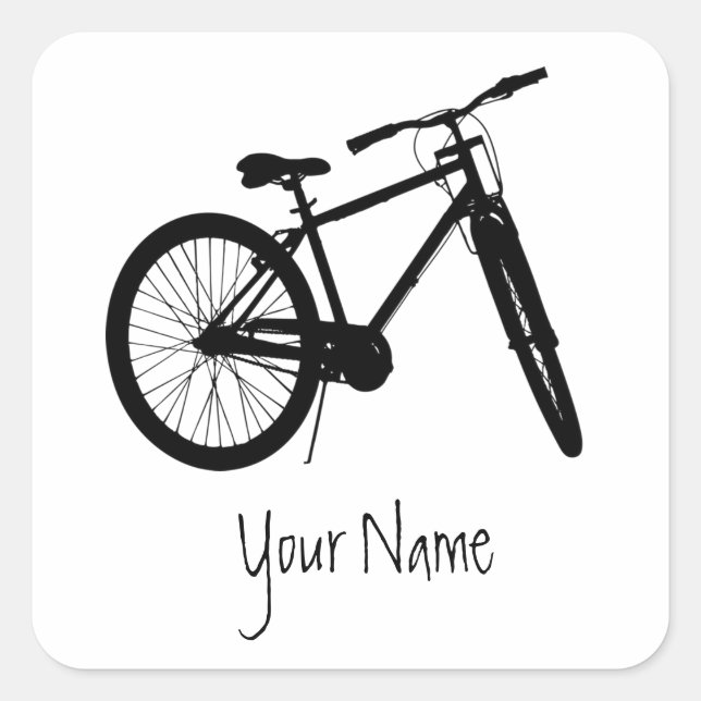 Sticker Carré Nom personnalisé Plate Vélo vélo vélo vélo vélo vé (Devant)