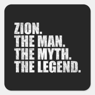 Sticker Carré nom Zion, Zion l'homme le mythe la légende