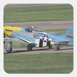 Sticker Carré Nord-américain P-51 D Dazzling Donna sur le