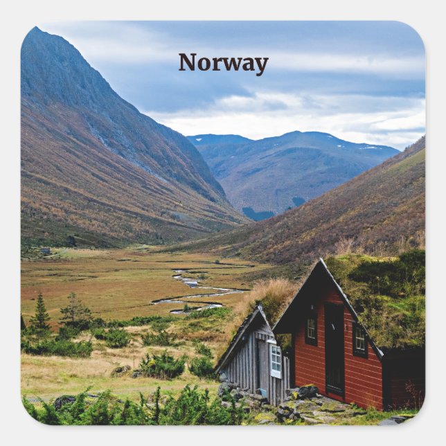 Sticker Carré Norvège photographie paysage (Devant)