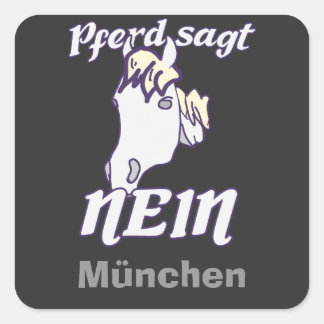 Sticker Carré Norweger sagt Nein Lustiges freches Pferde 