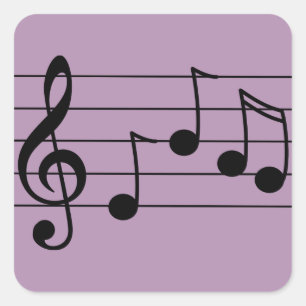 Sticker Carré Notation musicale clé tréble et personnel