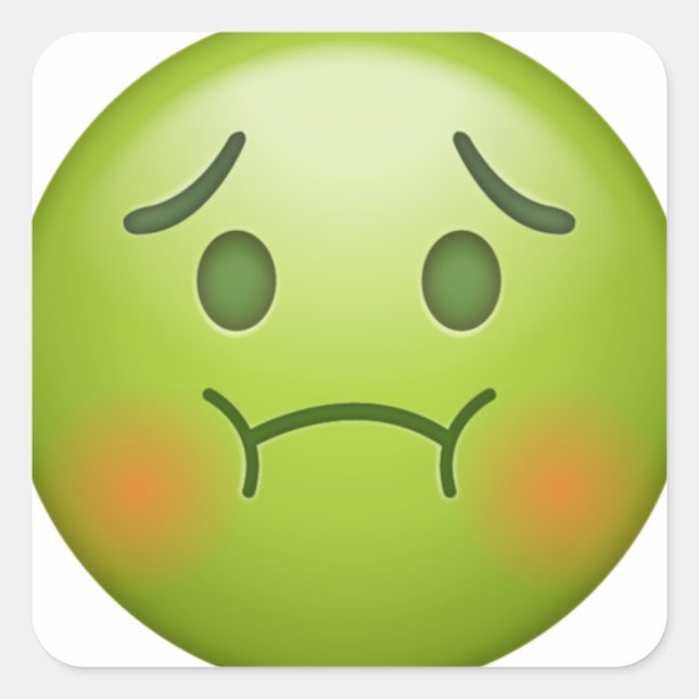 Sticker Carré Note de maladie Emoji visage (Devant)