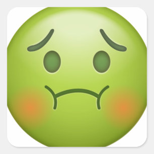 Sticker Carré Note de maladie Emoji visage