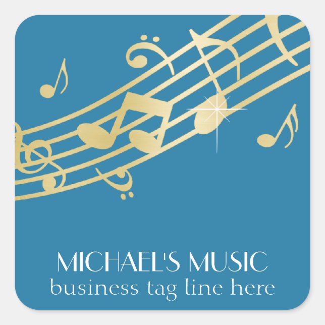Sticker Carré Notes musicales d'affaires de la musique moderne d (Devant)