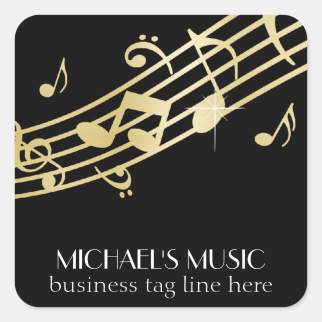 Sticker Carré Notes musicales d'affaires de la musique moderne d (Devant)