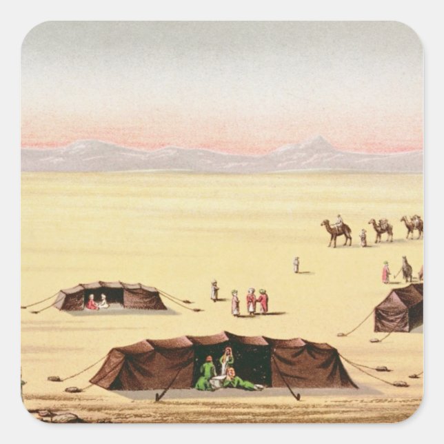 Sticker Carré Notre camp du désert (Devant)