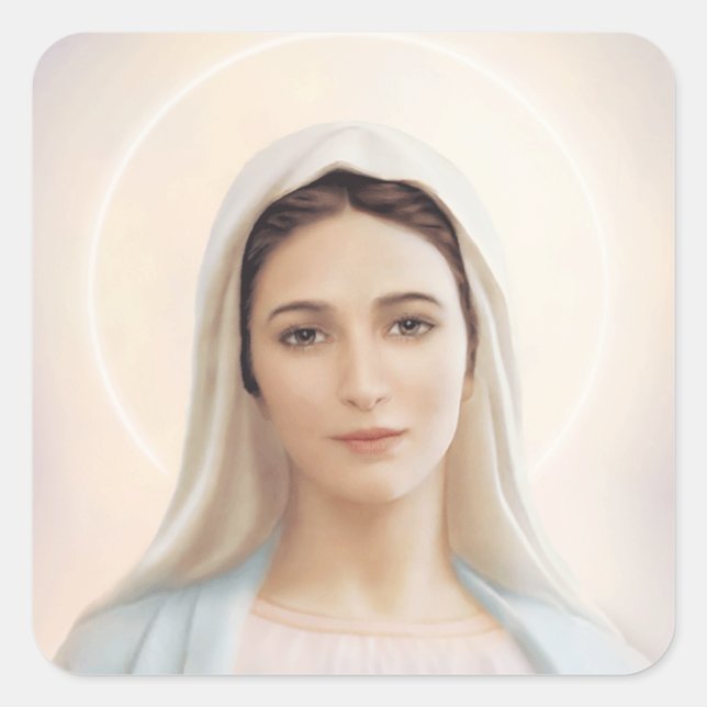 Sticker Carré Notre-Dame de grâce Medugorje Vierge Marie (Devant)