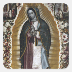Sticker Carré Notre-Dame de Guadalupe Peinture Antique
