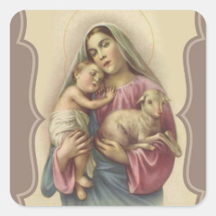Sticker Carré Notre Madame du bon bébé Jésus de berger