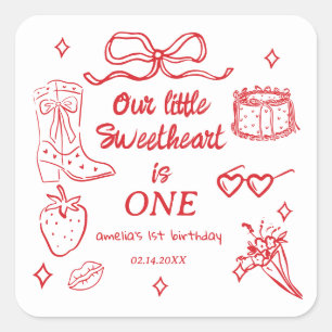 Sticker Carré Notre petite chérie a un anniversaire
